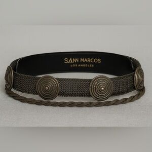VINTAGE SAN MARCOS BOHO LEATHER BELT SIZE M 34”bronze belt western